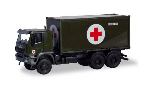 Herpa Military Iveco Trakker 6x6 Abrollcontainer-LKW Bundesw 