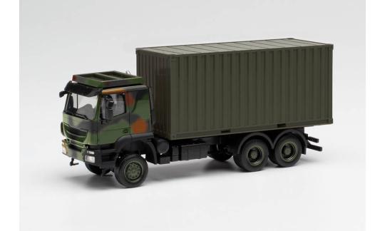 Herpa LKW Iveco Trakker 6x6 20\' Cont Bundeswehr Flecktarn 746793 