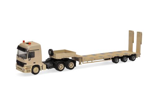 Herpa LKW MB Actros L Tieflade-SZ sandbeige 