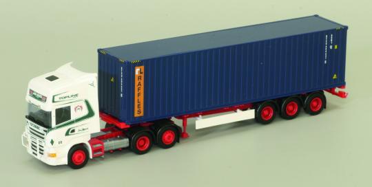 AWM LKW Scania R Topl./Aerop 45 ft.Cont-SZ Mues Raffles 74933 