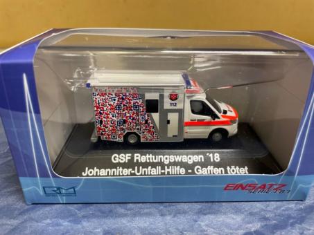 Rietze MB Sprinter GSF RTW `18 Johanniter Berlin - Gaffen tötet 76189 