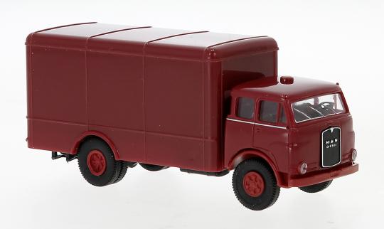 Brekina LKW MAN 10.212 F Koffer dunkelrot, rot, 1960 78377 