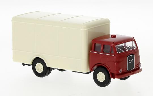 Brekina LKW MAN 10.212 F Koffer rot hellbeige 1960 