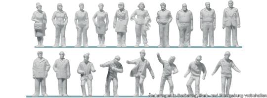 Preiser 1:200 18 Stehende Frauen und Männer, Arbeiter 80992 