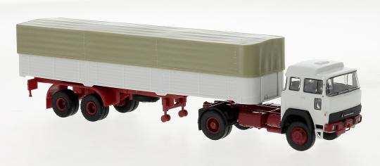 Brekina LKW Magirus 310 D 16 PP-Sattelzug hellgrau, dunkelrot, 1974, 83251 