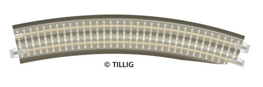 Tillig B-Gleis grau BR 11-32kre: Gebogenes Pass-Stück, rechts, R 396 mm 83773 