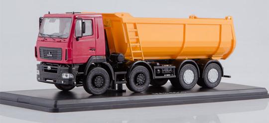 SSM LKW 1:43 MAZ-6516 Baukipper rot-orange 4achs 