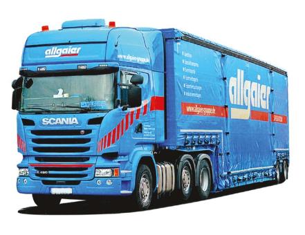 AWM LKW Scania R Topl./Aerop Tiefbett-Ga-KSZ Allgaier 