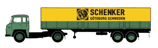 Brekina LKW Scania LB 76 Pritsche/Plane-Sattelzug Schen 