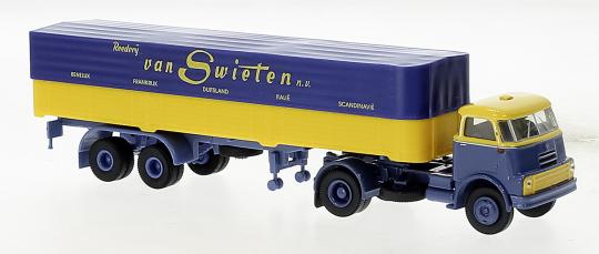 Brekina LKW DAF Do 2000 Pritsche/Plane-Sattelzug van Swieten 