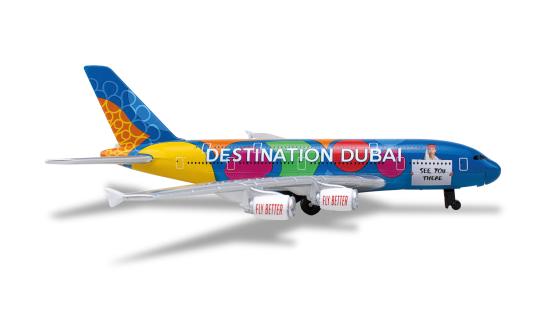 Herpa Aviation Toys Airbus A380 Emirates Dest. Dubai 747257 