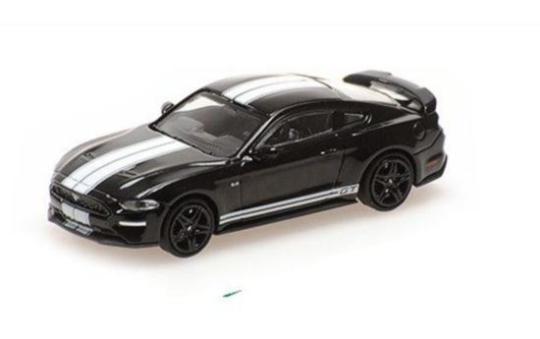 Minichamps 1:87 FORD MUSTANG - 2018 - BLACK WHITES STRIPES 