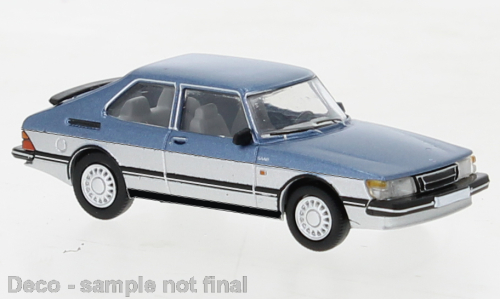 PCX Premium Classics Saab 900 Turbo, metallic-blau/silber, 1986 