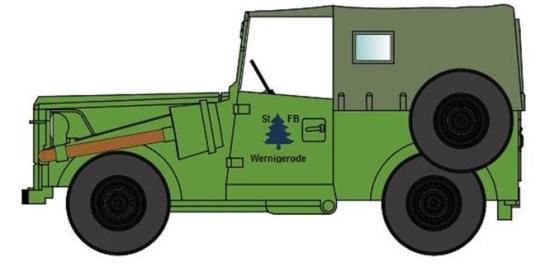 NPE PKW IFA P3 Militärischer Kübelwagen Staatl. Forstbetrieb 