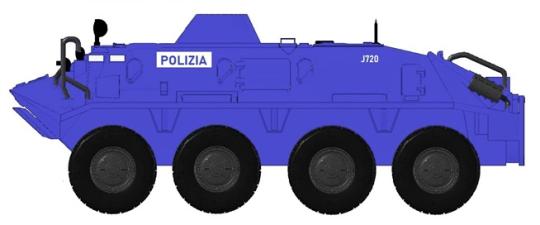 NPE Schützenpanzer BTR 60 PB Polen POLICIA, (Polizei) blau 88267 