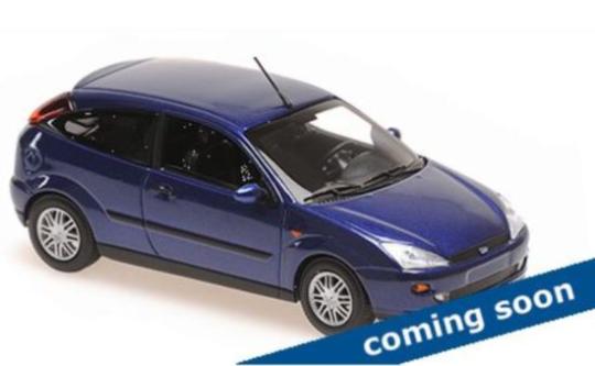 Minichamps 1:43 FORD FOCUS 2-DOOR - 1998 - BLUE METALLIC 