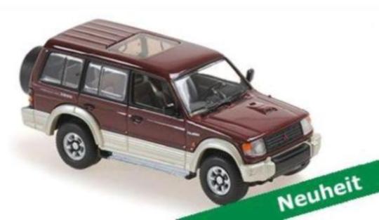 Minichamps 1:43 MITSUBISHI PAJERO LWB – 1991 – DARK RED METALLIC 