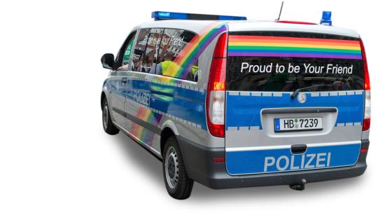Herpa MB Vito Bus Polizei Bremen Proud to be a friend 