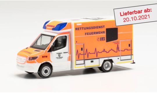 Herpa MB Sprinter 18 RTW Fahrtec RTW Feuerwehr Menden 944601 