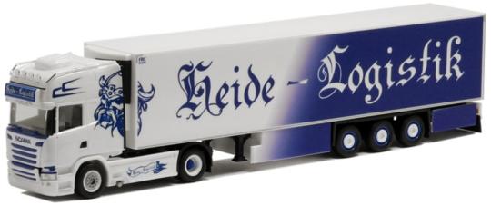 Herpa LKW Scania R 13 Topl./Aerop Kühl-KSZ Heide Logistik blau 944618 