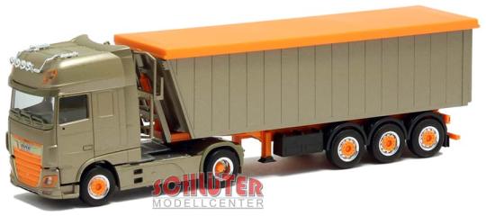 Herpa LKW DAF 106 XF SSC Kempf-SZ titaniumbeige metallic / orange 