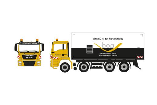 Herpa LKW MAN TG-S M Koffer-LKW Leonhard Weiss Bauen ohne Au 953655 