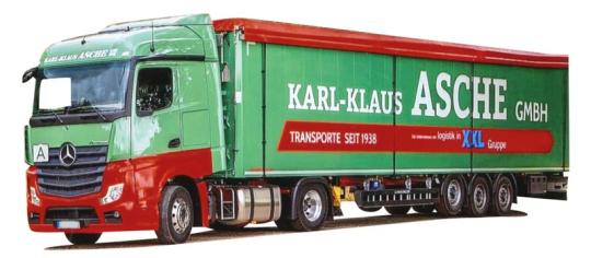 AWM LKW MB Actros 11 Streamsp. Schubboden-SZ Asche Transporte 9574.51 