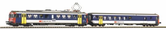 PIKO 2er Set Triebwg. RBe 540 Triebwagen + BDt EW II Steuerwagen NPZ SBB, DC + D 