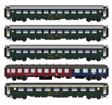 LS Models 5er Set Personenwagen DB/SBB, Ep.VIa, D568 97032 