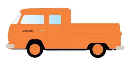 Minis N 1:160 VW T2 DoKa Stadtwerke 