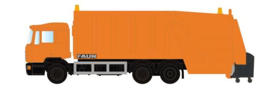 Minis LKW MAN F90 Müllwagen neutral, orange LC4660 