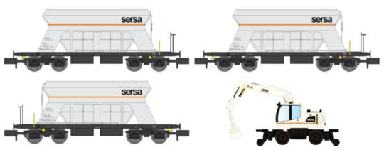Lemke Collection JC 3er Set Selbstentladewagen + 2-Wege Bagg 