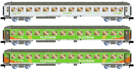 Lemke Collection Flixtrain Set 4 3er Set Personenwagen Bimz 