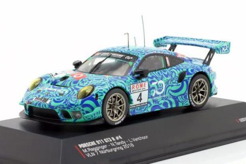 IXO 1:43 Porsche 911 GT3 R - #4 VLN 7 Nürburgring 2018 - Falken Motorsports - Ta 