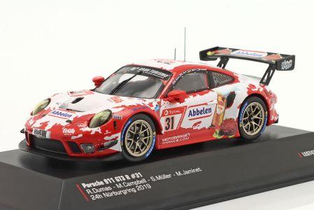 IXO 1:43 Porsche 911 GT3 R - #31 24h Nürburgring 2019 - Frikadelli Racing Team 