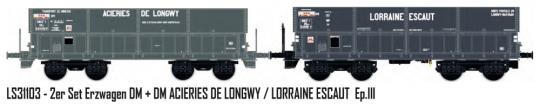 LS Models 1:87 2er Set Erzwagen DM SNCF / AdL / Lorraine, Ep.III 31103 