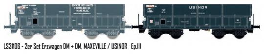 LS Models 1:87 2er Set Erzwagen DM SNCF / Maxeville / USINOR, Ep.III 31106 