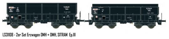 LS Models 1:87 2er Set Erzwagen DMH SNCF / SITRAM, Ep.III 