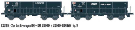 LS Models 1:87 2er Set Erzwagen DM SNCF / USINOR, Ep.IV 