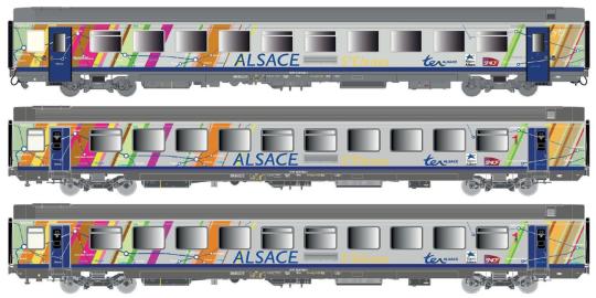 LS Models 3tlg. Wagenset VTU A10tu PLC + 2xB11tu SNCF Alsace 