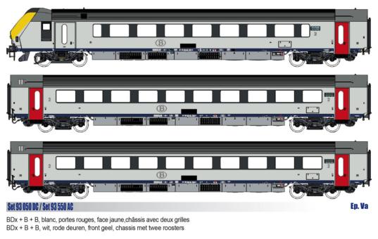 LS Models  3er Set Personenwagen I11 BDx+B+B SNCB, Ep.Va   D 
