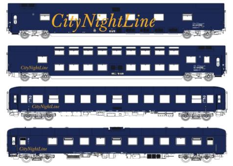 LS Models 4er Set Nachtzugwagen CNL, Ep.V, CNL 212/213, Set 
