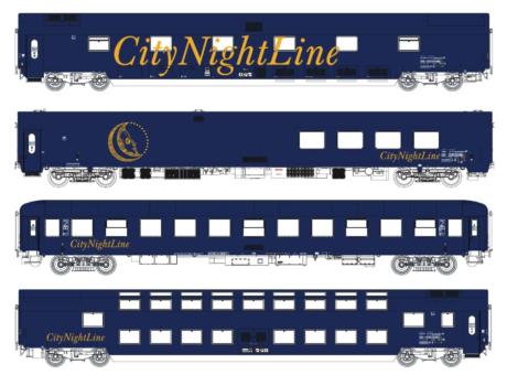 LS Models 4er Set Nachtzugwagen CNL, Ep.V, CNL 212/213, Set II 