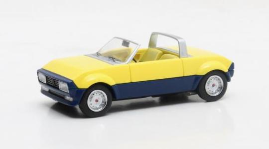 Matrix 1:43 Peugeot 104 Peugette Pininfarina 1976 yellow / blue 