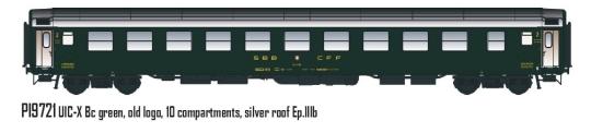 LS Models 1:87 Reisezugwg  2\'cl-Koje RIC Bc 5185, grün, Aluminiumdach, SBB EpIII 