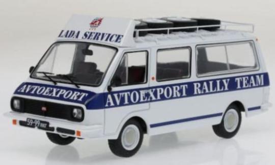 IXO 1:43 RAF 2203 Latvia Rally Service Assistance with roof rack and wheels 