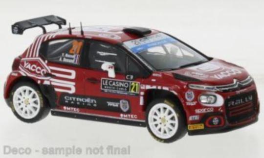 IXO 1:43 Citroen C3, No.21, WRC2, Rally Monte Carlo Y.Rossel/A.Dunand, 2023 