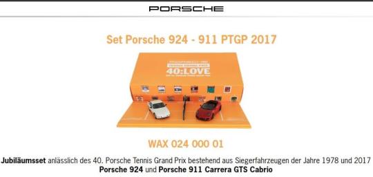 SPARK PKW 1:43 Set Porsche 924 - 911 PTGP 2017 