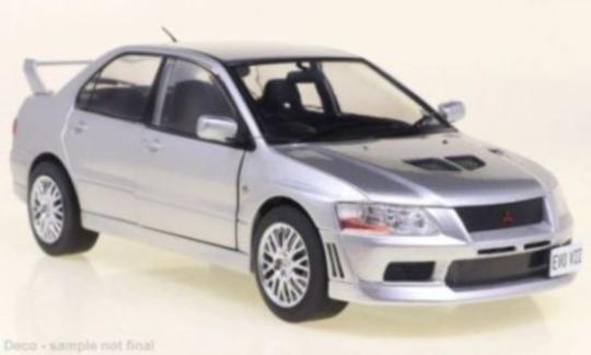 White Box 1:24 Mitsubishi Lancer Evolution VII - silver - RHD - 2001 