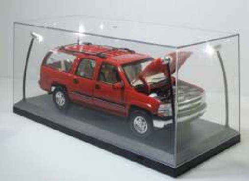 Kunststoffvitrine BOX für 1:18 Modelle beleuchtet black plate
